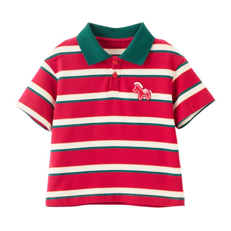 ASK JUNIOR Boys  Striped Color-Block Polo T-Shirt 120