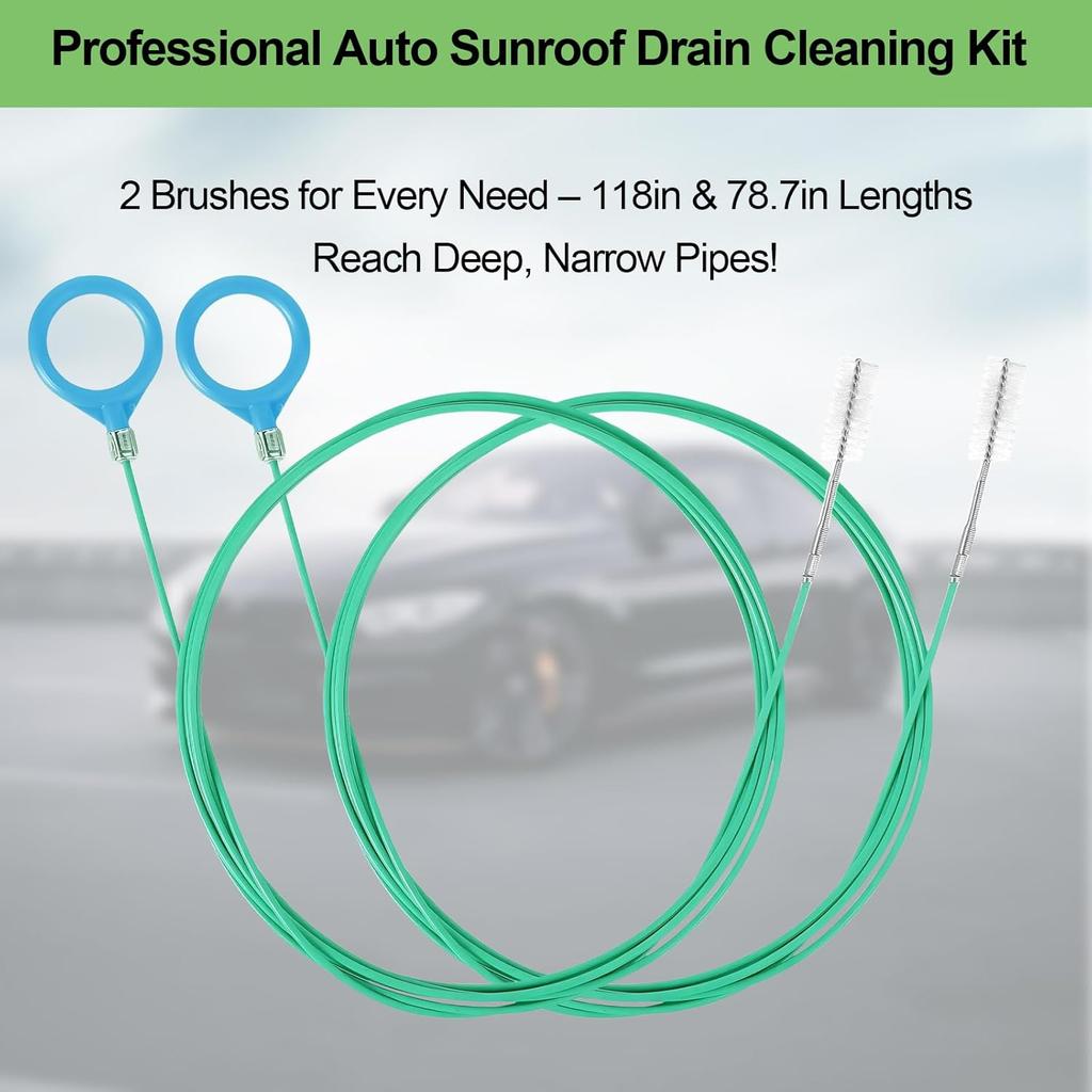 Auto Sunroof Drain Cleaning Tool Long Flexible Drain Brush for Clogged Pipes Tube Cleaning Brush for Car Sunroof, Car Wiper, Fuel Tank Drain Hole,