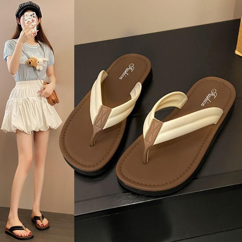 Flat Shoes Beach Flip-flops Women's Shoes New Soft-soled Board Shoes Sandals
