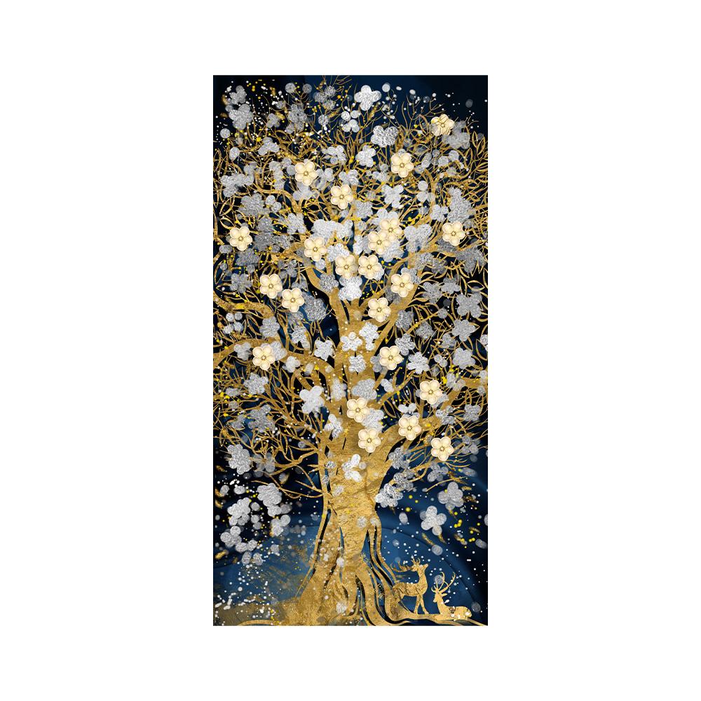 

Abstract Golden Rich Tree Money Tree Oil Paintings on Canvas Poster Modern Landscape Wall Art Picture Print Home Decor No Frame 20x40cm