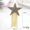 Colorful Tassel Cloth Patch with Diamond Star Design and Hot Melt Adhesive