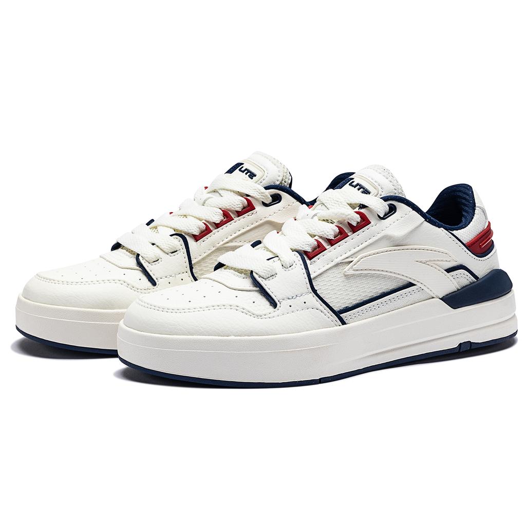 New Anta Life Collection Wear Resistant Slip Resistant Low Top Skateboard Shoes Women's White Blue Red 122518071R-4