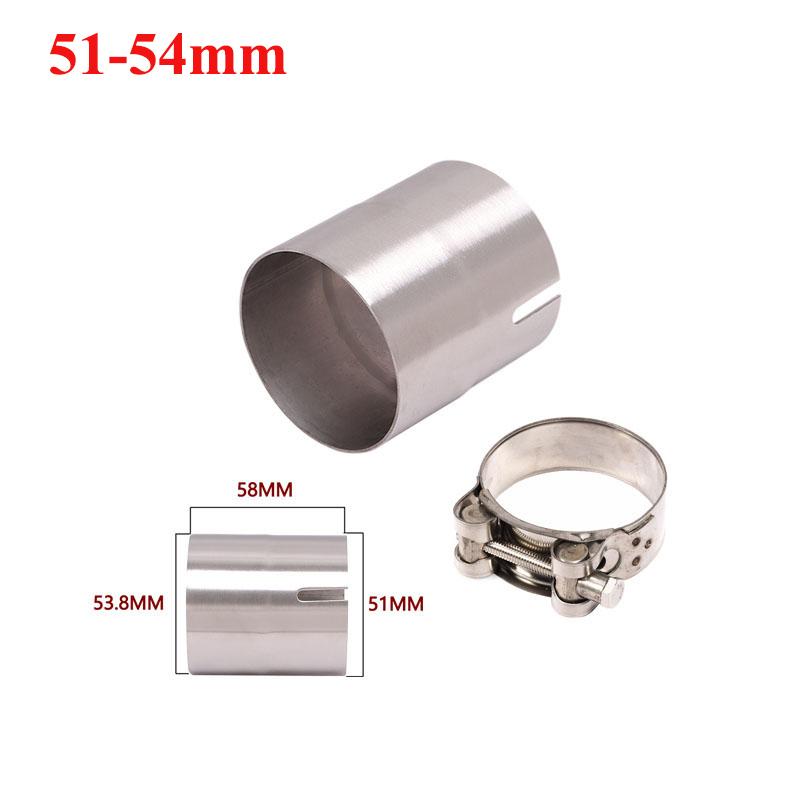 51mm To 52MM 54MM 56MM 58MM 62MM 64MM Motorcycle Exhaust Escape Convertor Adapter Link Pipe Tube Reducer 60mm Muffler Race