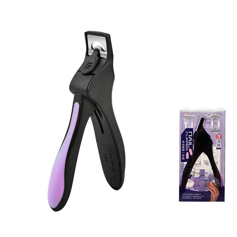 

U-образные французские ножницы для накладных ногтей, кусачки для ногтей, регулируемые кусачки для типсов, триммер для маникюра с калибратором, точная резка фиолетовый