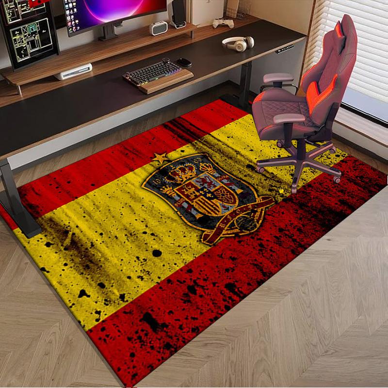 Spanien FC Wappen Bedruckter Teppich für Büro, Stuhlunterlage, Dekorativer Teppich Bodenmatte, Große Größe Fan Geschenke Weihnachtsgeschenke