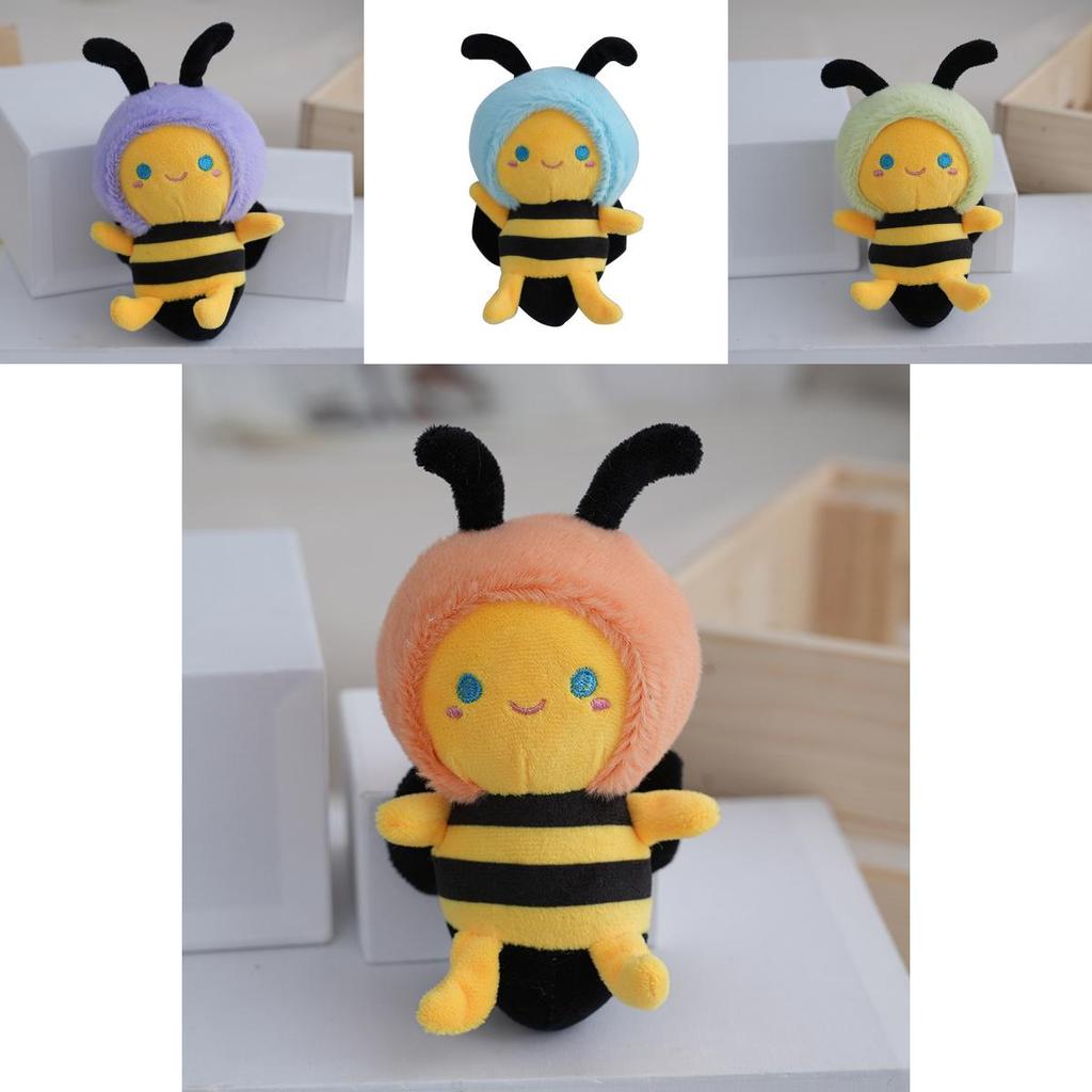 Adorable Plush Honeybee Keychain Cute Cartoon Couple Bag Charm Car Keyring Wholesale