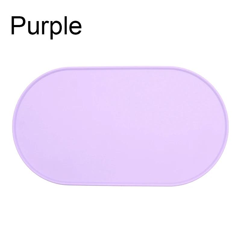 

Silicone Pet Bowl Mat Placemat Waterproof Prevent Spills Dog Feed Mats Easy to Clean Non-Slip Pet Feeding Water Supplies S фиолетовый
