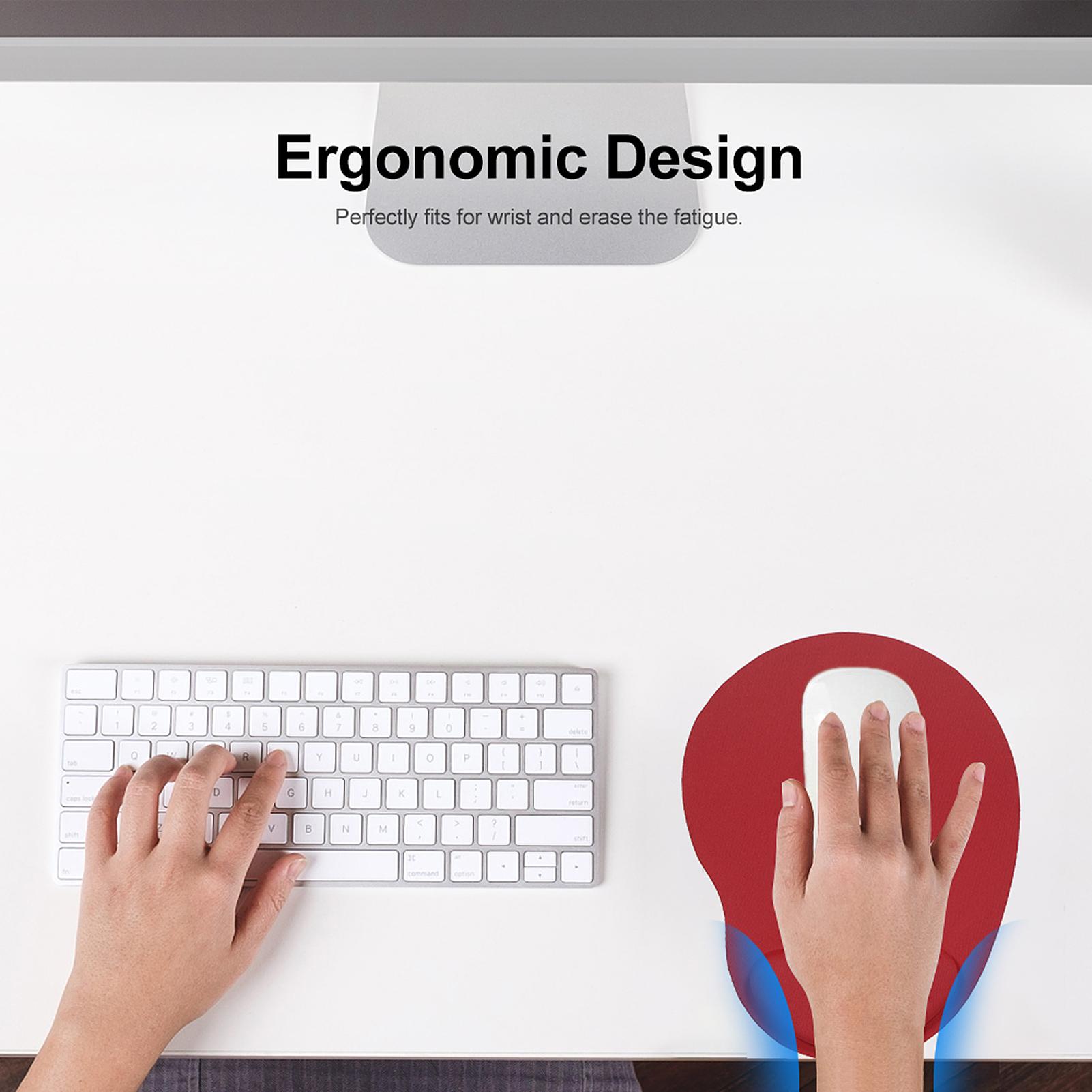 

Коврик для мыши Удобный коврик для мыши с поддержкой запястья для ПК, ноутбука(красный) чёрный