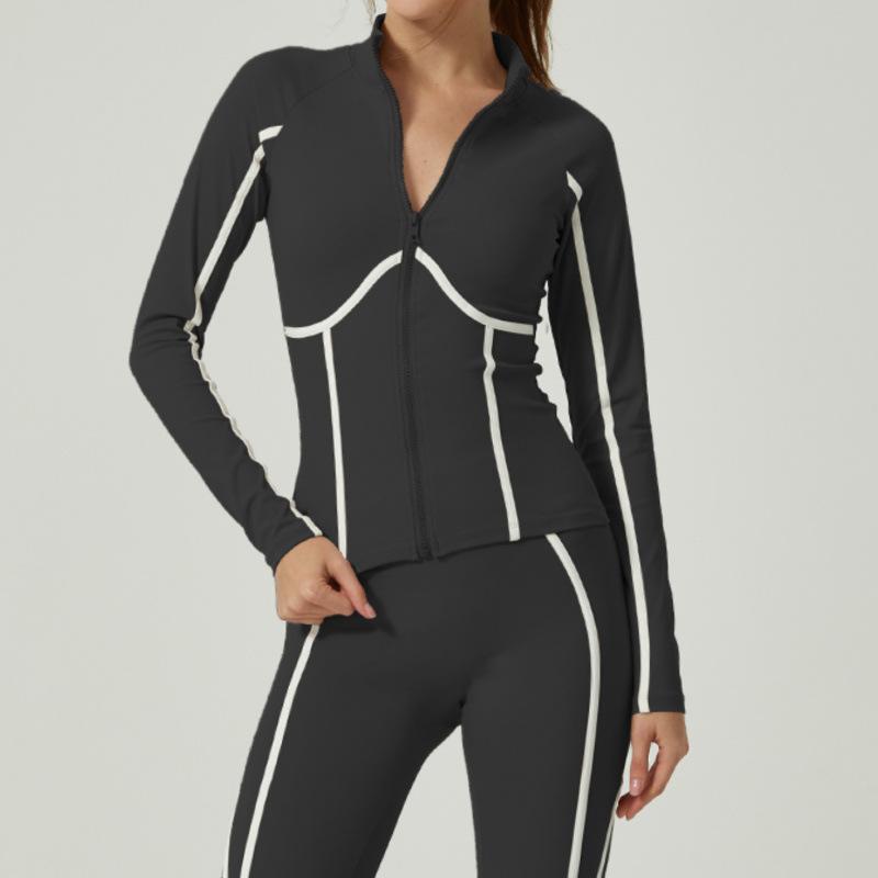JYL Yoga Set Contrast Advanced Jacket Long Sleeve Pants