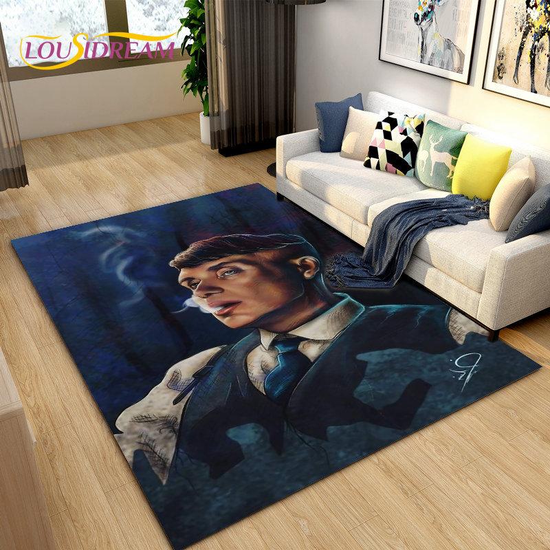 Tappeto Area Grande Peaky Blinders Tommy Shelby, Tappeto per Soggiorno Camera da Letto Divano Zerbino Decorazione, Tappetino Antiscivolo per Cucina