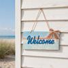Yangyizhi Welcome Decorative Sign, Wooden Mediterranean Retro Style Wall Mounted Door Sign for Indoor Outdoor Use