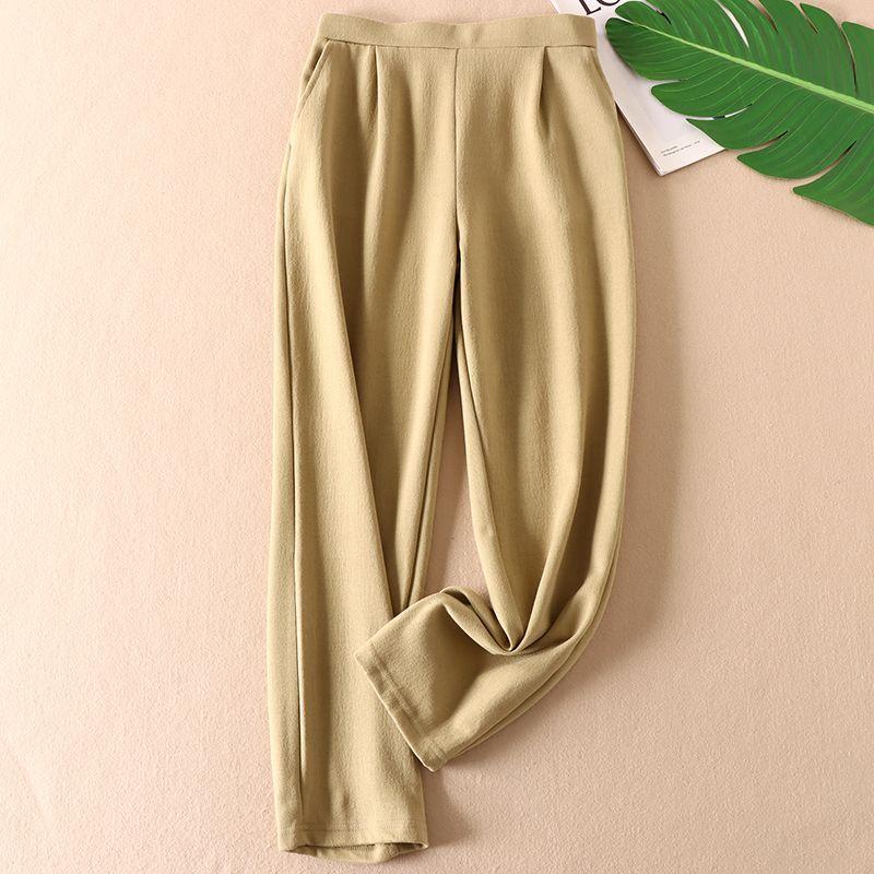

Wc213 Loose Spring Clothes Temperament High Waist Harem Pants Khaki M