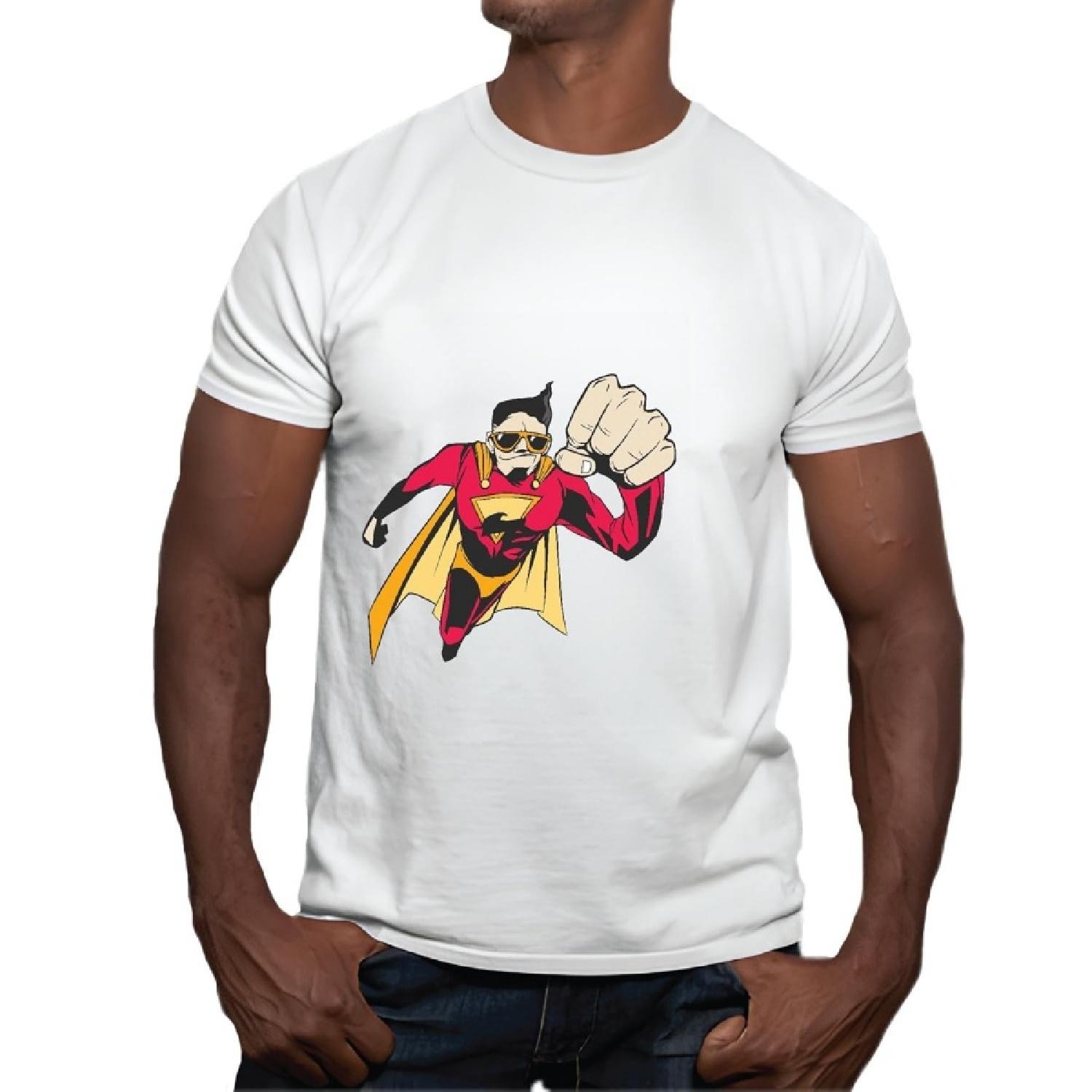 

Superhero Sunglasses Flying Gift Idea Men Women White Multicolor T shirt XXXXXL білий