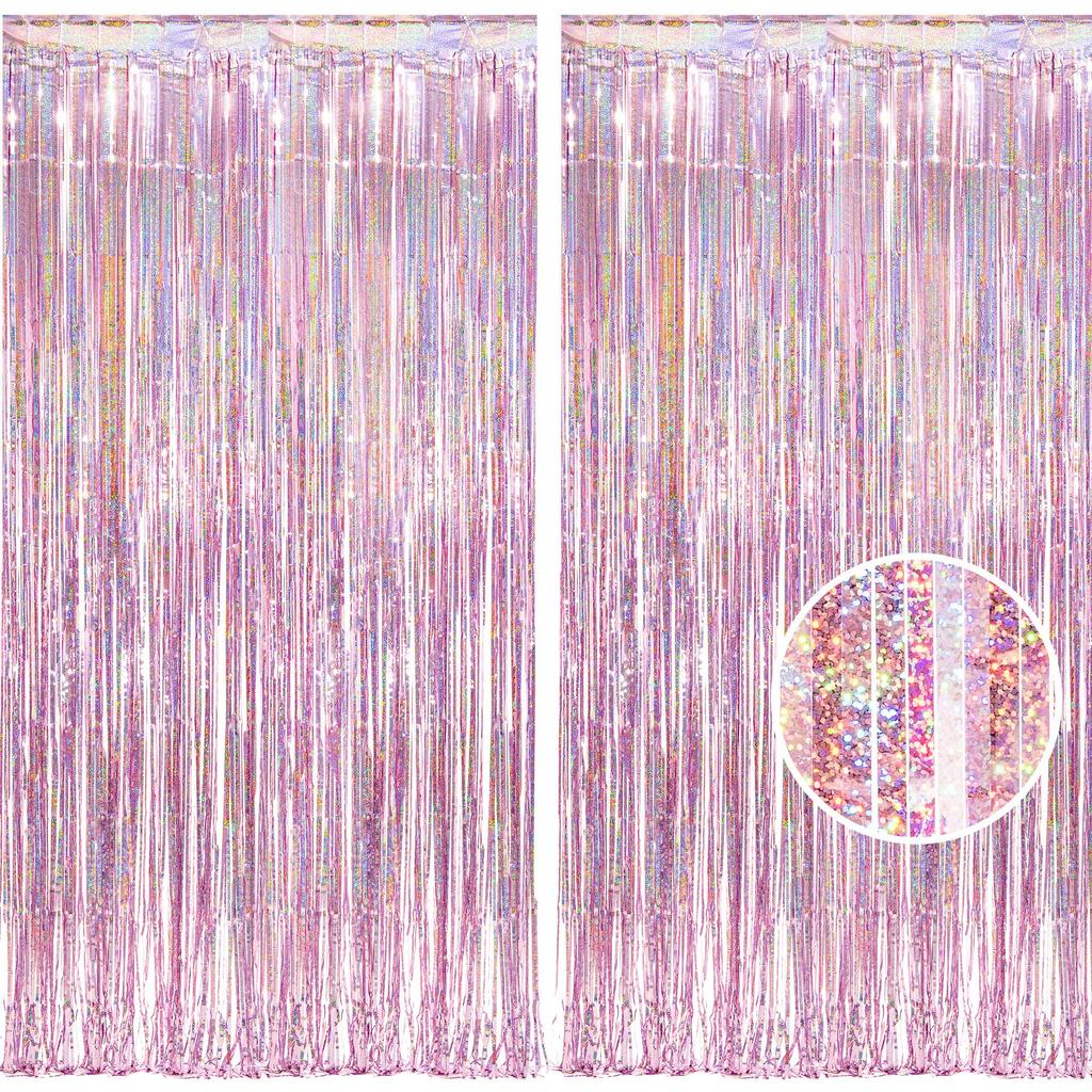 Set of 2 BRAVESHINE Tassel Sparkly Bright Birthday 100cm X Birthday Birthday Party Party Decorations Curtains, Background, Shine, Decorations, 250cm,