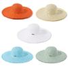 New solid color woven straw hat big brim rough edge beach hat vacation sun hat sun protection sun hat