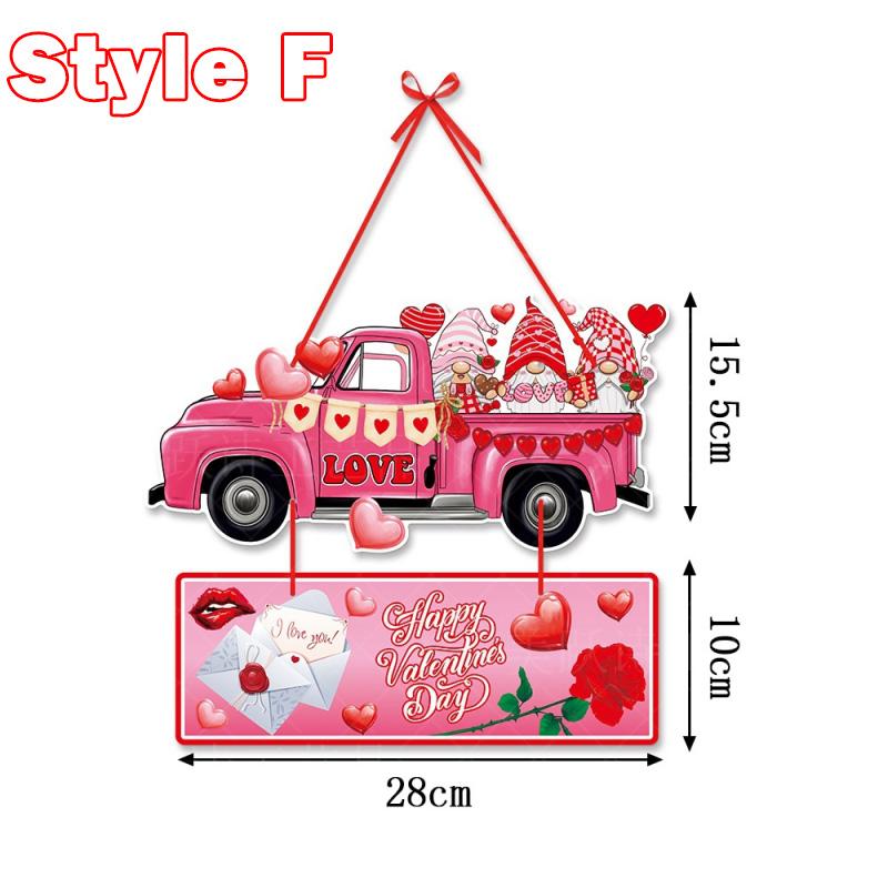 New Valentine's Day Door Hanger Banner Garland Heart Love Faceless Doll Pendants Window Ceiling Hanging Wedding Party Home Decor