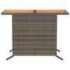 3 Piece Bistro Set with Cushions Grey Poly Rattan