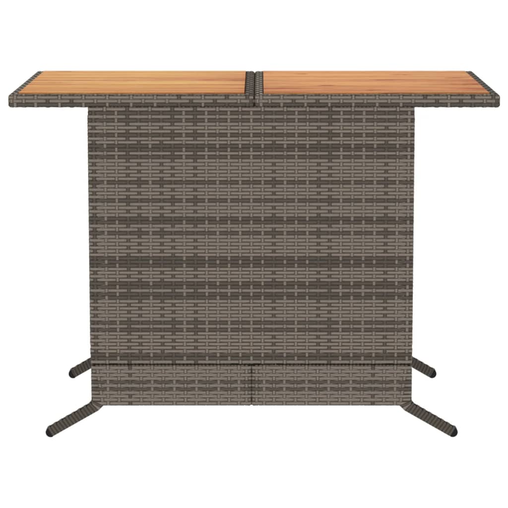 3 Piece Bistro Set with Cushions Grey Poly Rattan