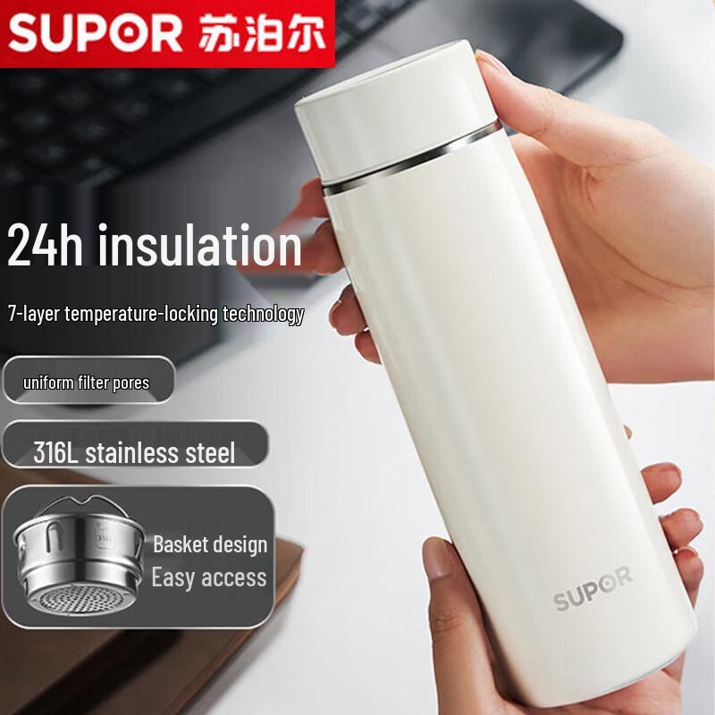 

SUPOR 450 мл Термокружка из нержавеющей стали 316L, портативная, для чая