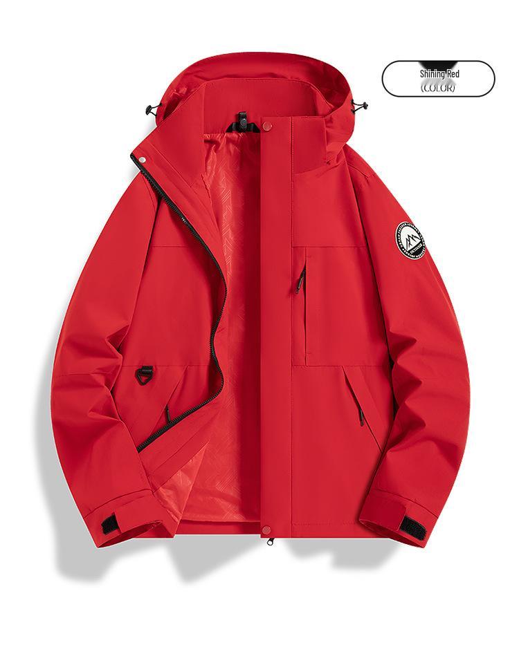 Trendy Unisex Windproof Waterproof Shell Jacket for Spring/Autumn Mountain Activities - Customizable Logo