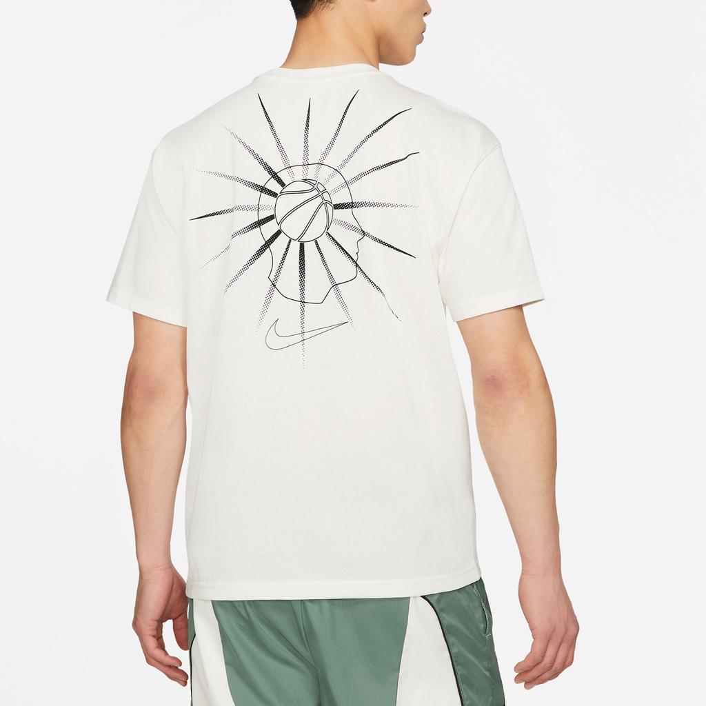 Nike Basketball Creative Print Sports Crew Neck T-Shirt Men Tops Off-White DD0827-901
