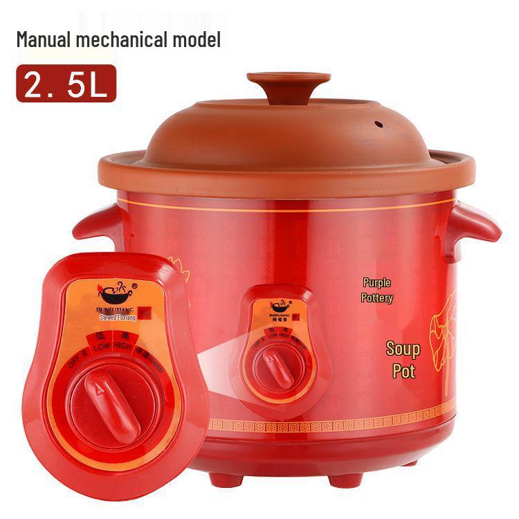 Smart Zisha Clay Stew Pot: Automatic Soup & Porridge Cooker for Health Preservation