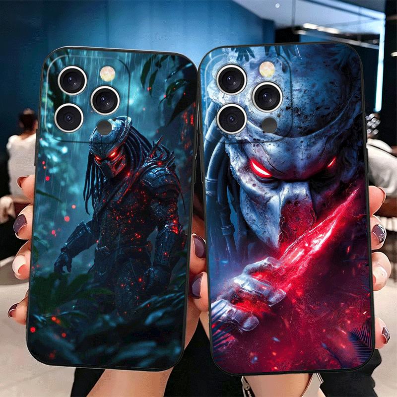 A-Alien Vs P-Predator Weiche Handyhülle für iPhone 16 16E 17 Air 15 Pro Max 14 Plus 13 Mini 11 12 7 Schwarze Hülle Rückseite