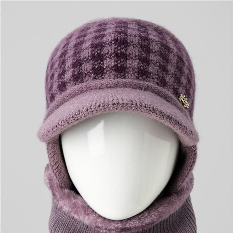 Hat Women's Autumn and Winter Fleece Thick Warm Ear Protector Wool Hat Cold-proof Cotton Hat