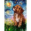 Funny Dogs Starry Night Van Gogh Canvas Painting Abstract Print Dog German Shepherd Bulldog Posters Wall Art Picture Home Decor