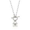 Clear Lock Toggle Bar Necklace (Heart) OTN222907QWW