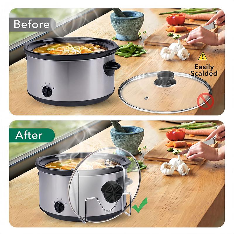Slow Cooker Lid Holder Home Holder Slow Cooker Pot Lid Organizer Attachment Keeps Countertops Clean Kitchen Pot Organization
