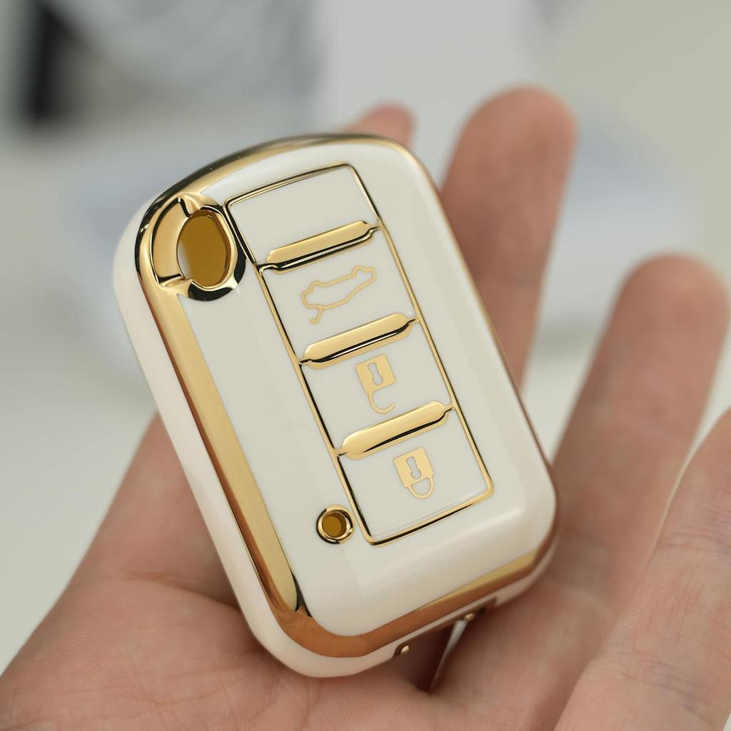 HIBEYO Key Fob Cover for Mitsubishi Eclipse CROSS Outlander SPORT Mirage G4 Lancer 2016-2021 Key Case Cover for Mitsubishi Accessories with Keychains