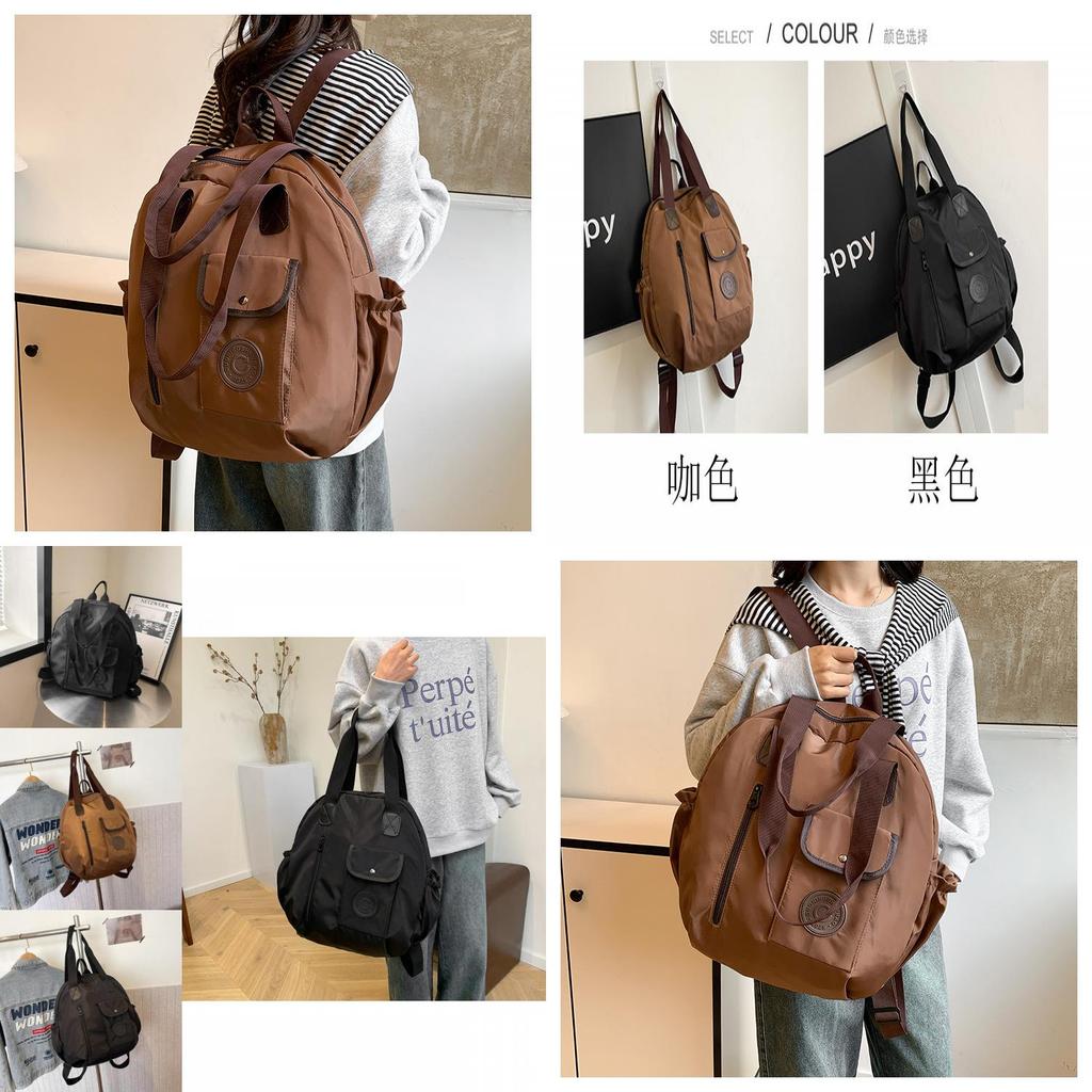 Stylish Large Capacity Nylon Backpack For Travel With Unique Design And Soft Structure