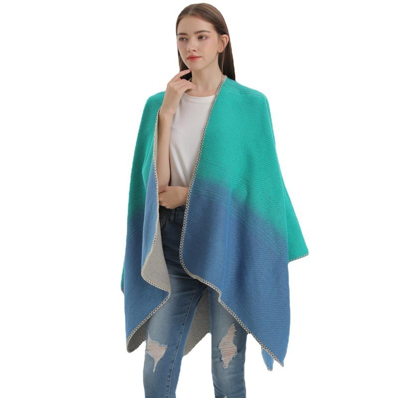 New stylish and simple autumn and winter shawl air-conditioned room travel photo outside cloak cape knitted scarf