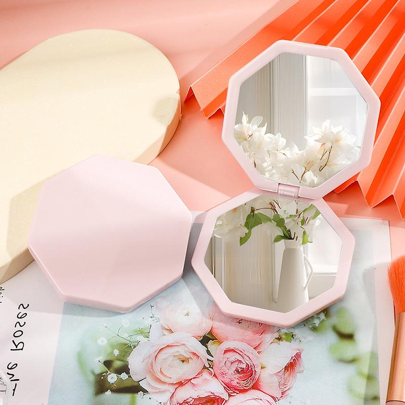 

Ручное зеркало для макияжа Двустороннее Мини Шестиугольное Зеркалопортативное Карманное Складное Зеркало для Макияжа Для Путешествий Инструмент для Красоты Косметический розовый