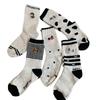 Women's Spring and Summer Versatile Casual Cartoon Color Blocked Dachshund Embroidered Breathable Sports Mid Calf Socks
