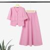 ZANZEA Women Short Sleeve Blouse and Long Skirts Summer Two Piece Suit Sets