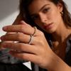 Spinner Ring Cubic Zirconia Eternity Band for Women Men, 4mm Stainless Steel Fidget Ring for Anxiety Stress Relief Non Tarnish