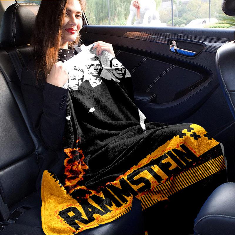 1pc Rammstein-Inspired Home Decor: Cozy Flannel Blanket, Perfect Gift for Bedroom, Living Room, Travel, Camping, Car, Beach, Office Naps, Ideal Sofa T