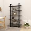 Day and Night - Day and Night 5-tier Shelving Solid Pine Wood Gray 100x30x175 Cm