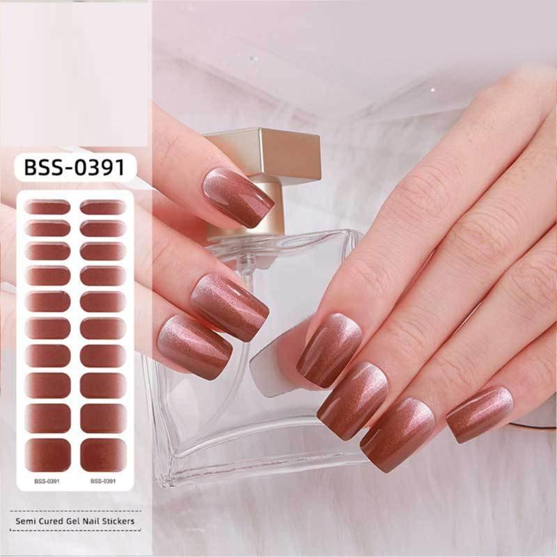Semi Cured Gels Nails Stickers Nails Polish Strips Korean Style Gels Nails Strips Nails Art Decortions for Party