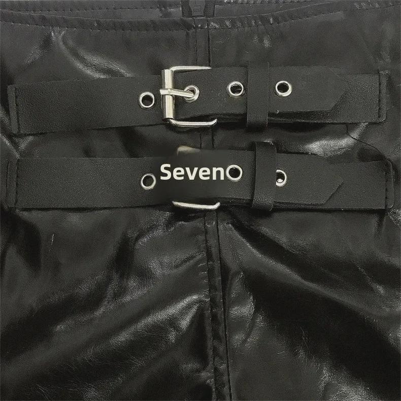 864# Patent Leather Stretch Shorts - Sexy Nightclub Dance Costumes for Women