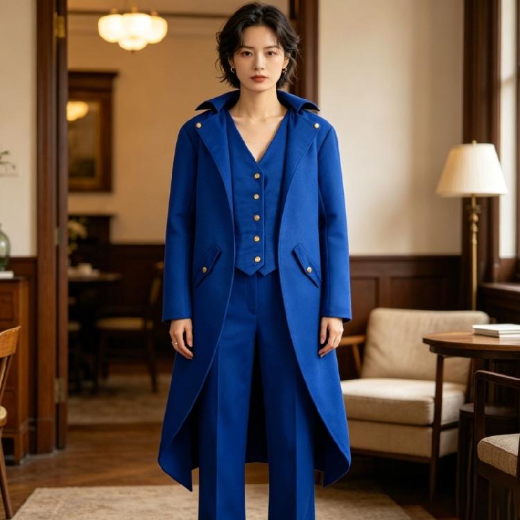 Mens Formal Tailcoat Costume Coat Medieval Long Dress Jacket for Halloween Cosplay Party Photo Wear and Theater Use Looks