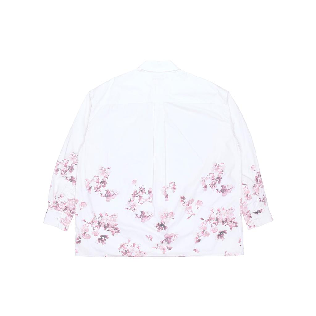 Li Ning Sakura Series All Over Print Loose Casual Shirt Unisex Shirts White ASHR090-2