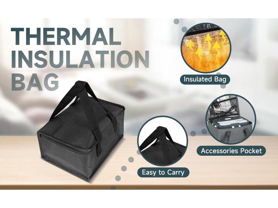 Dual-Use Electric Heating Bento Box for Home & Car - Self-Heating and Insulated.