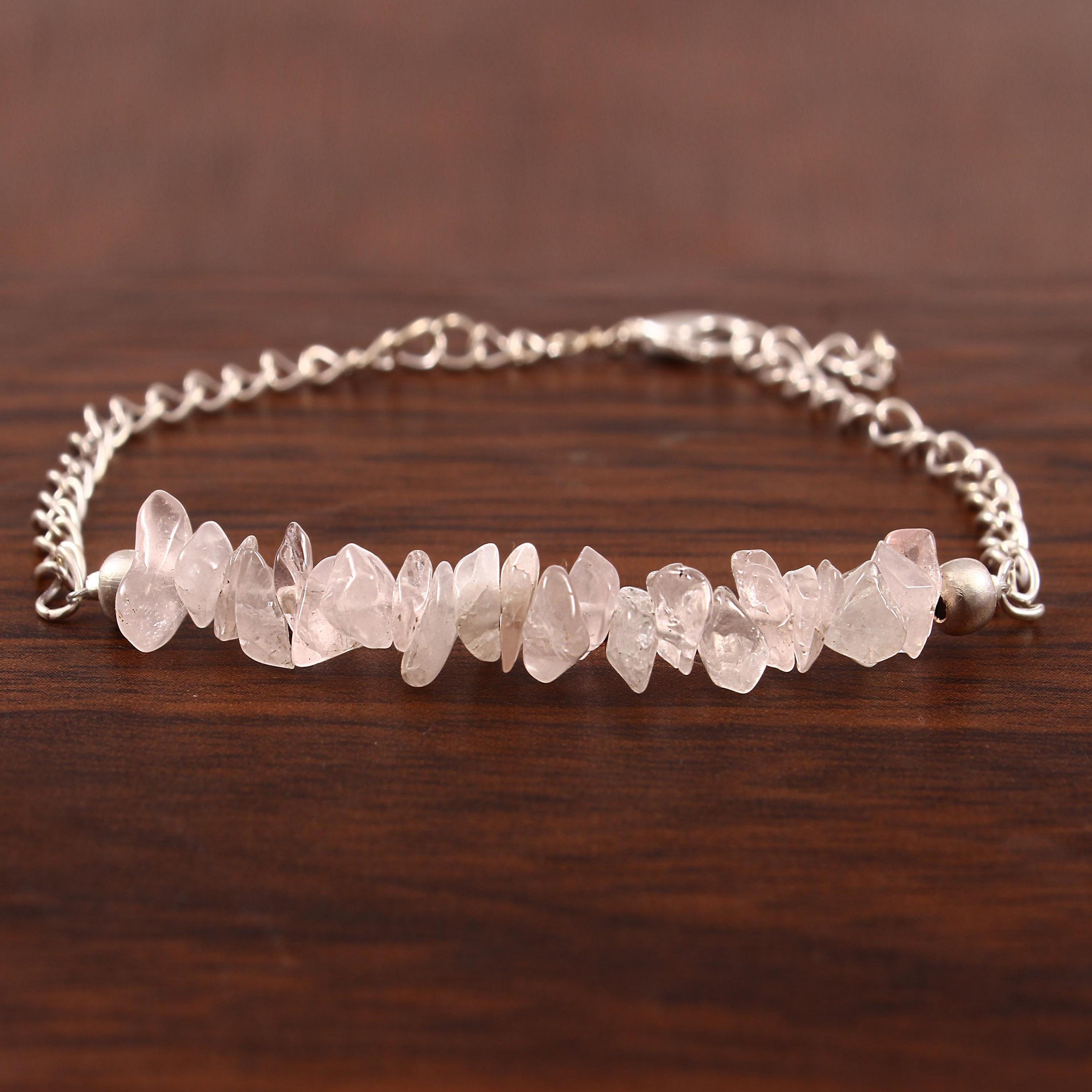 

Браслет из натурального розового кварца, браслет с грубыми чипсами, браслет из стерлингового серебра 925 пробы, браслет из кварцевого кристалла, подарок для нее, регулируемый браслет. Free Size розовый