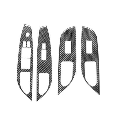 Carbon Fiber Interior Car Windows Control Lifting Panel Trim Cover Frame Sticker For Infiniti G37 SEDAN 2010-2013 Auto Accessori