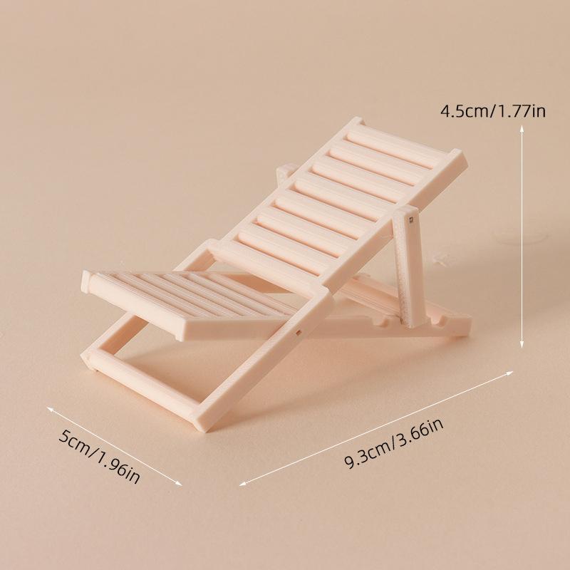 

1/12 Dollhouse Miniature Foldable Beach Chair Deck Chair Model Dollhouse Simulation Furniture Decoration Accessory Pretend Play