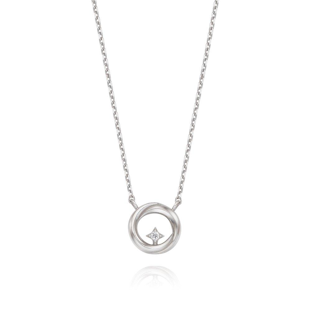 [Stonehenge]] Silver Cubic Necklace Sc24B22E
