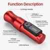 Wireless Tattoo Pen   Tattoo NaMachine Cartridge Needles Coreless Motor Electroplating LCD Display for Beginners